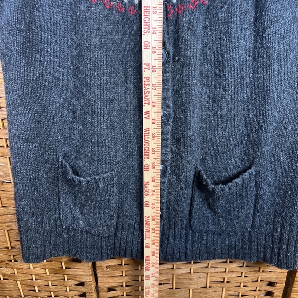 Woolrich Size XL Gray Lambs Wool Blend Sheep Short Sleeve Cardigan Sweater XL - Picture 11 of 13